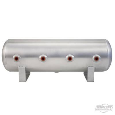 AIRLIFT PERFORMANCE  - Airlift 12958 Aluminum 2.5 Gallon Tank Face Port Tank Polished  : 12958 