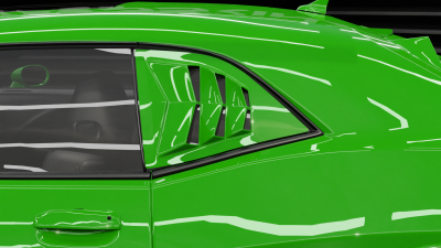 GLASSSKINZ - GLASSSKINZ  BAKKDRAFT DODGE CHALLENGER QUARTER LOUVERS 08-23