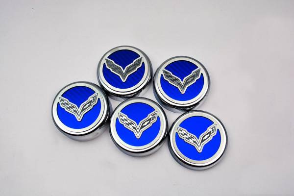 American Car Craft - ACC Fluid Cap Cover Set - 053014-BLU