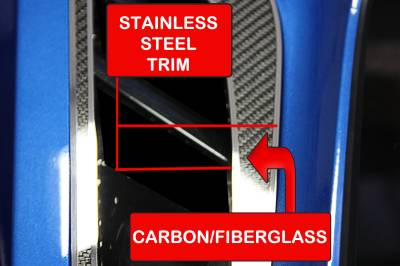 ACC C7 Corvette Stingray - 2pc Carbon/Fiber Glass w/Stainless Steel Trim Rear Quarter Vent Set 2014 - 52064 - Image 2