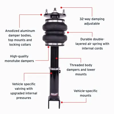 Airlift 76018 Front Performance Struts Lexus IS/GS/RC/FSPORT (XE30 RWD) : 76018